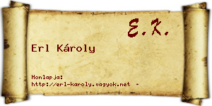 Erl Károly névjegykártya